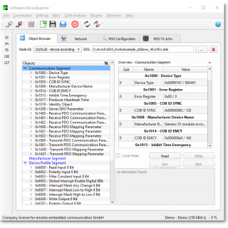 emotas CANopen DeviceExplorer